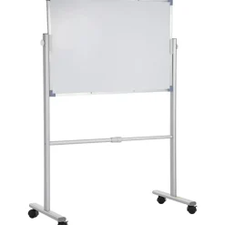 VEVOR Mobile Magnetic Whiteboard, 36 x 24 Inch, Double Sided, 360 Degree Reversible Rolling Dry Erase Board, Height Adjustable with Aluminum Frame and Lockable Swivel Wheels, for Office School Home
