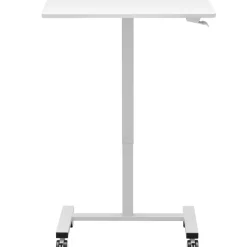 VEVOR Mobile Standing Desk, 28"-44" Gas-Spring Height Adjustable Sit-Stand Desk, 4 360° Swivel Wheels (2 Lockable) Portable Rolling Laptop Table Computer Cart for Home Office School, 40LBS Loading