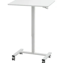 VEVOR Mobile Standing Desk, 28"-44" Gas-Spring Height Adjustable Sit-Stand Desk, 4 360° Swivel Wheels (2 Lockable) Portable Rolling Laptop Table Computer Cart for Home Office School, 40LBS Loading