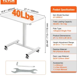 VEVOR Mobile Standing Desk, 28