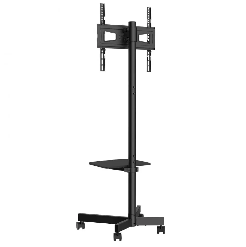 VEVOR Mobile TV Stand, Mobile TV Cart for 23 to 60 inch TVs, Height Adjustable Portable TV Stand with Wheels, with A Tray for Audio-Visual Devices, Rolling TV Stand with Mount for Bedroom, Living Room