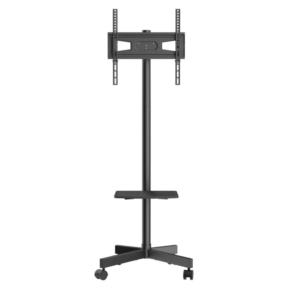 VEVOR Mobile TV Stand, Mobile TV Cart for 23 to 60 inch TVs, Height Adjustable Portable TV Stand with Wheels, with A Tray for Audio-Visual Devices, Rolling TV Stand with Mount for Bedroom, Living Room