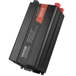 VEVOR Modified Sine Wave Inverter, 5000W, DC 12V to AC 120V Power Inverter with 6 AC Outlets 2 USB Port 1 Type-C Port, LCD Display and Remote Controller for High Load Home Appliances, CE FCC Certified