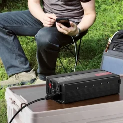 VEVOR Modified Sine Wave Inverter, 1500W, DC 12V to AC 120V Power Inverter with 2 AC Outlets 2 USB Port 1 Type-C Port 6 Spare Fuses, for Small Home Devices like Smartphone Laptop, CE FCC Certified