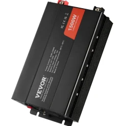 VEVOR Modified Sine Wave Inverter, 1500W, DC 12V to AC 120V Power Inverter with 2 AC Outlets 2 USB Port 1 Type-C Port 6 Spare Fuses, for Small Home Devices like Smartphone Laptop, CE FCC Certified