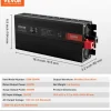 VEVOR Modified Sine Wave Inverter, 3000Watt, DC 12V to AC 120V LCD Display Power Inverter with 3 AC Outlets 2 USB Port 1 Type-C Port 10 Spare Fuses, for Large Household Equipment, CE FCC Certified