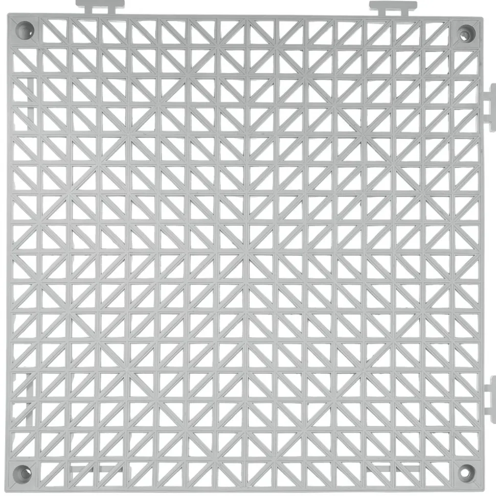 VEVOR Modular Interlocking Cushion, 12 Pack 12" x 12" Splicing Drainage Mats, Soft PVC Interlocking Drainage Floor Tiles, Non-Slip Drainage Holes for Restroom, Bathroom, Kitchen, Pool, Wet Areas, Gray