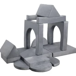 VEVOR Modular Kids Play Couch, Sectional Toddler Sofa with Armrests, 28D Sponge & Short Pile, Convertible Kids Modular Couch DIY Creative Combination for Playroom, Bedroom, Living Room, 14 Pcs, Gray