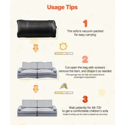 VEVOR Modular Kids Play Couch, Sectional Toddler Sofa with Armrests, 28D Sponge & Short Pile, Convertible Kids Modular Couch DIY Creative Combination for Playroom, Bedroom, Living Room, 10 Pcs, Gray