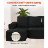 VEVOR Modular Sectional Sofa, L Shaped Modular Sofa with Chaise, Cloud Sectional Couch with High Rebound Sponge and Density, Upholstered Corduroy Couch with Cushion for Living Room, Bedroom, Black