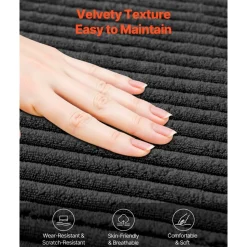 VEVOR Modular Sectional Sofa, L Shaped Modular Sofa with Chaise, Cloud Sectional Couch with High Rebound Sponge and Density, Upholstered Corduroy Couch with Cushion for Living Room, Bedroom, Black