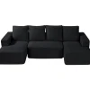VEVOR Modular Sectional Sofa, U Shaped Modular Sofa with Chaise, Cloud Sectional Couch with High Rebound Sponge and Density, Upholstered Corduroy Couch with Cushion for Living Room, Bedroom, Black