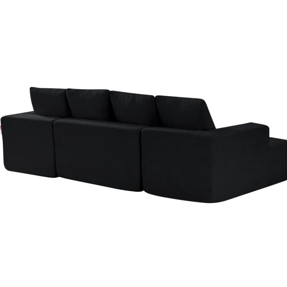 VEVOR Modular Sectional Sofa, U Shaped Modular Sofa with Chaise, Cloud Sectional Couch with High Rebound Sponge and Density, Upholstered Corduroy Couch with Cushion for Living Room, Bedroom, Black