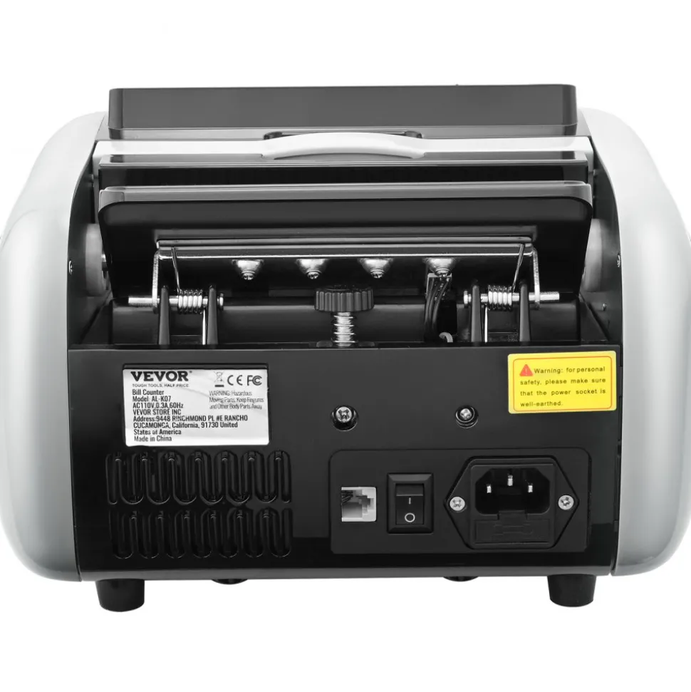 VEVOR Money Counter Machine, Bill Counter with UV, MG, IR and DD Counterfeit Detection, USD & EUR Cash Counting Machine with Large LCD & External Display for Small Business