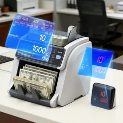 VEVOR Money Counter Machine, Mixed Denomination Bill Cash Counter with CIS/UV/MG/IR/DD/DBL/HLF/CHN Counterfeit Detection, Multi-Currency Support, Money Counting Machine with External Display