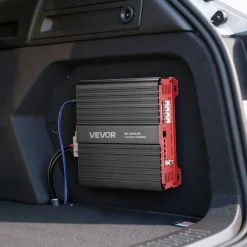 VEVOR Monoblock Car Amplifier, 3000W RMS MAX, 1/2/4 Ohm Stable, 1-Channel Class D Car Audio Amplifier with Remote Subwoofer Level Control, Low Pass Filter and Bass Boost, Volume Controller Included
