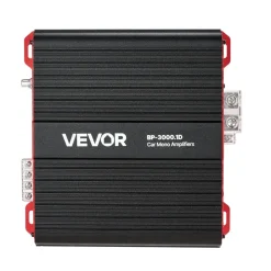 VEVOR Monoblock Car Amplifier, 3000W RMS MAX, 1/2/4 Ohm Stable, 1-Channel Class D Car Audio Amplifier with Remote Subwoofer Level Control, Low Pass Filter and Bass Boost, Volume Controller Included