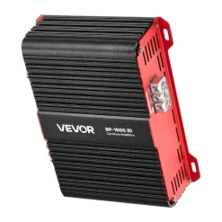 VEVOR Monoblock Car Amplifier, 1500W RMS MAX, 1/2/4 Ohm Stable, 1-Channel Class D Car Audio Amplifier with Remote Subwoofer Level Control, Low Pass Filter and Bass Boost, Volume Controller Included