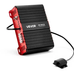 VEVOR Monoblock Car Amplifier, 1500W RMS MAX, 1/2/4 Ohm Stable, 1-Channel Class D Car Audio Amplifier with Remote Subwoofer Level Control, Low Pass Filter and Bass Boost, Volume Controller Included