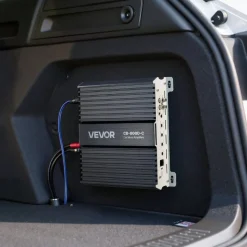 VEVOR Monoblock Car Amplifier, 800W RMS MAX, 1/2/4 Ohm Stable, 1-Channel Class D Car Audio Amplifier with Remote Subwoofer Level Control, Low Pass Filter, Bass Boost & Phase Shift, Volume Controller