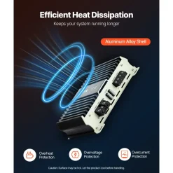 VEVOR Monoblock Car Amplifier, 400W RMS MAX, 1/2/4 Ohm Stable, 1-Channel Class D Car Audio Amplifier with Remote Subwoofer Level Control, Low Pass Filter, Bass Boost & Phase Shift, Volume Controller