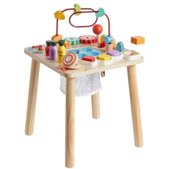 VEVOR Montessori Activity Table for Toddler 1-3 Years Old, 8 in 1 Wooden Learn Activity Desk, Baby Play Table for Boys & Girls Aged 6+ Months, Great Birthday, Christmas, Children's Day Present