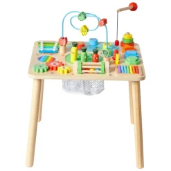VEVOR Montessori Activity Table for Toddler 1-3 Years Old, 13 in 1 Wooden Learn Activity Desk, Baby Play Table for Boys & Girls Aged 6+ Months, Great Birthday, Christmas, Children's Day Present