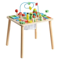 VEVOR Montessori Activity Table for Toddler 1-3 Years Old, 13 in 1 Wooden Learn Activity Desk, Baby Play Table for Boys & Girls Aged 6+ Months, Great Birthday, Christmas, Children's Day Present
