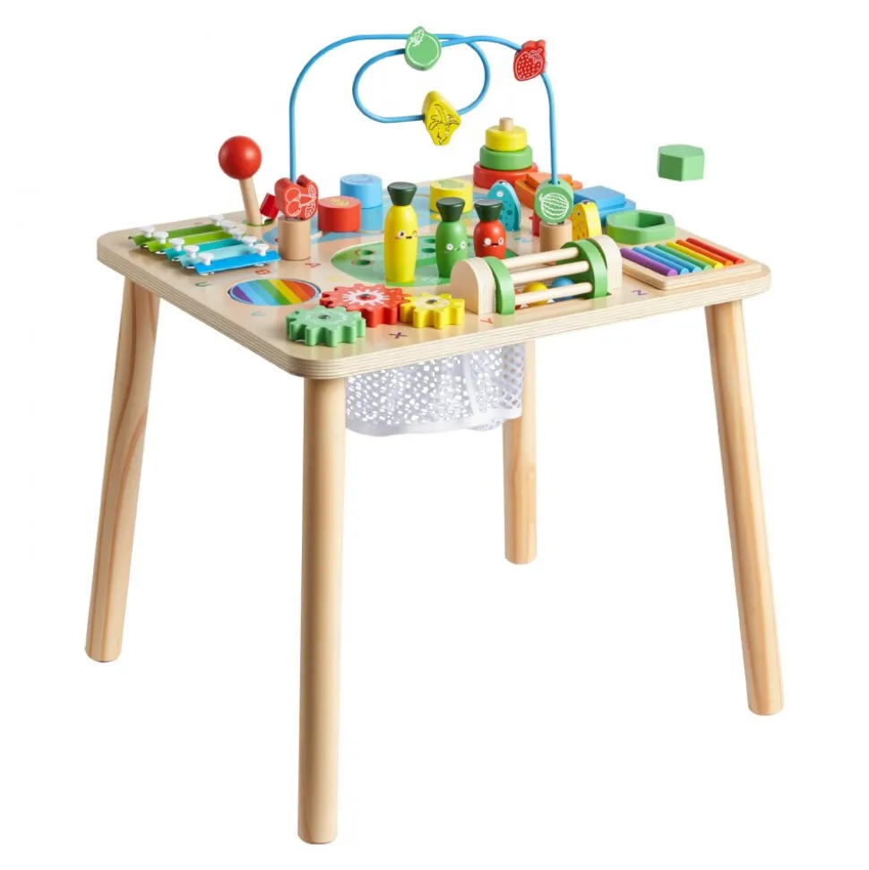 VEVOR Montessori Activity Table for Toddler 1-3 Years Old, 13 in 1 Wooden Learn Activity Desk, Baby Play Table for Boys & Girls Aged 6+ Months, Great Birthday, Christmas, Children's Day Present