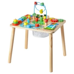 VEVOR Montessori Activity Table for Toddler 1-3 Years Old, 13 in 1 Wooden Learn Activity Desk, Baby Play Table for Boys & Girls Aged 6+ Months, Great Birthday, Christmas, Children's Day Present