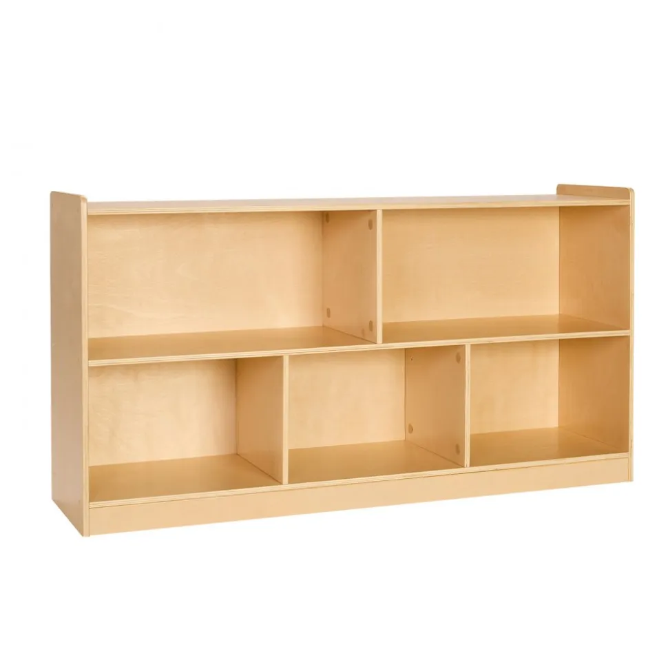 VEVOR Montessori Bookshelf, 45 in Width Toy Storage Organizer, 5-Section Kids Display Storage Cabinet, Daycare Furniture, Kids Bookshelf for Bedroom, Nursery, Living Room, Entryway, Preschool, Brown
