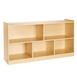 VEVOR Montessori Bookshelf, 45 in Width Toy Storage Organizer, 5-Section Kids Display Storage Cabinet, Daycare Furniture, Kids Bookshelf for Bedroom, Nursery, Living Room, Entryway, Preschool, Brown