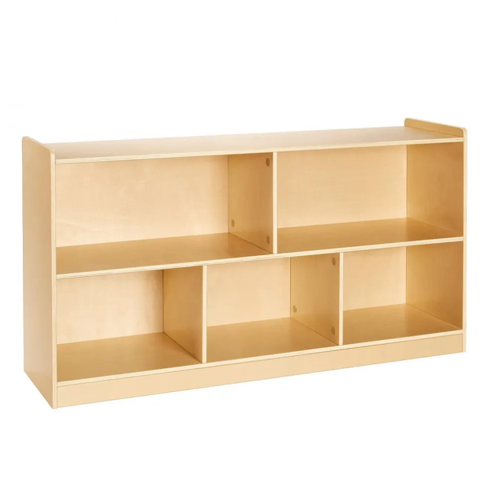 VEVOR Montessori Bookshelf, 45 in Width Toy Storage Organizer, 5-Section Kids Display Storage Cabinet, Daycare Furniture, Kids Bookshelf for Bedroom, Nursery, Living Room, Entryway, Preschool, Brown