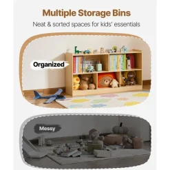 VEVOR Montessori Bookshelf, 45 in Width Toy Storage Organizer, 5-Section Kids Display Storage Cabinet, Daycare Furniture, Kids Bookshelf for Bedroom, Nursery, Living Room, Entryway, Preschool, Brown