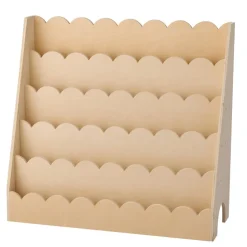 VEVOR Montessori Bookshelf, 5-Tier Scalloped Kids Bookshelf, Front Facing Toddler Bookcase, Dual Hooks for Hanging Backpacks, Baby Bookshelf for Kids Room, Living Room, Entryway, Nursury, Preschool