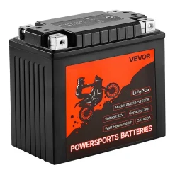 VEVOR Motorcycle Battery, 12 Volt 7Ah, LiFePO4 Lithium Pre-Charged Powersports Battery, Maintenance Free & High Performance, Compatible with ATV, Motorcycle, Jet Skis, Scooter, UTV, and More