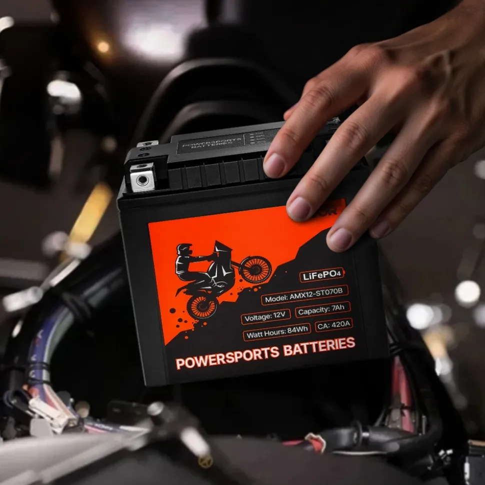 VEVOR Motorcycle Battery, 12 Volt 7Ah, LiFePO4 Lithium Pre-Charged Powersports Battery, Maintenance Free & High Performance, Compatible with ATV, Motorcycle, Jet Skis, Scooter, UTV, and More