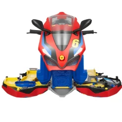 VEVOR Motorcycle Engine Toy, 25 Pieces, Motorcycle Mechanic Toy with Removable Parts, Lights & Sounds, Simulated Riding & Track Racing, Kids Mechanic Workshop Set for Toddler 3 Years and Up, Red