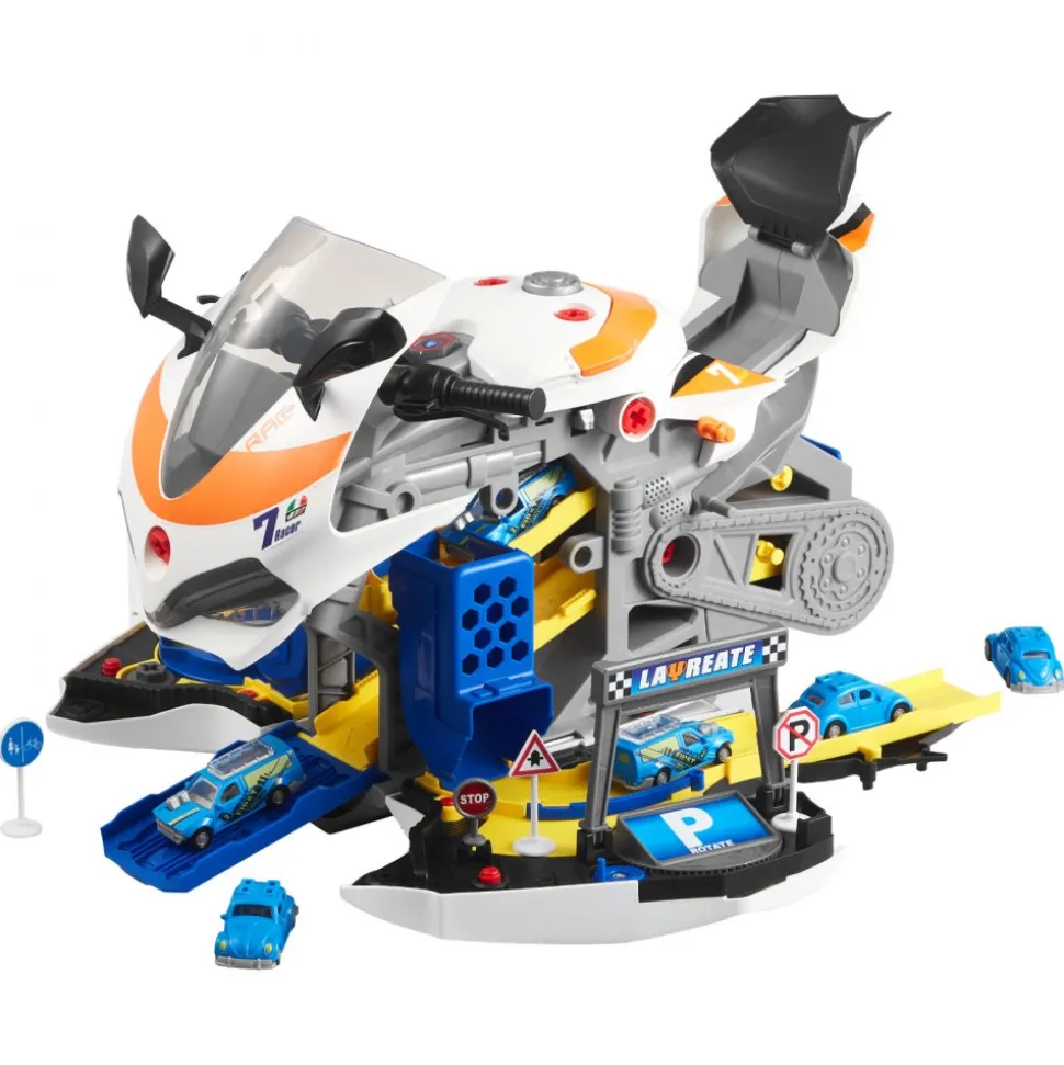 VEVOR Motorcycle Engine Toy, 25 Pieces, Motorcycle Mechanic Toy with Removable Parts, Lights & Sounds, Simulated Riding & Track Racing, Kids Mechanic Workshop Set for Toddler 3 Years and Up, Yellow