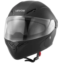 VEVOR Motorcycle Helmet, Modular, Adult Motocross Dirt Bike Helmet with Large Clear Visor, Comfortable Motorbike Racing Street with Detachable Liner for Men & Women, DOT Approved, (Matte Black, XL)