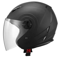 VEVOR Motorcycle Helmet, 3/4 Open Face, Adult Motocross Dirt Bike Helmet with Clear Visor, Comfortable Motorbike Racing Street with Detachable Liner for Men & Women, DOT Approved, (Matte Black, L)