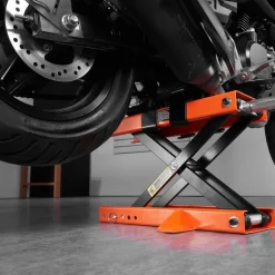 VEVOR Motorcycle Lift, 500 kg Motorcycle Center Scissor Lift Jack with Saddle & Safety Pin, Steel Motorcycle Jack Hoist Stand for Street Bikes, Cruiser Bikes, Touring Motorcycles