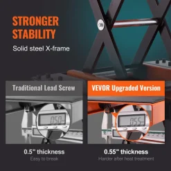 VEVOR Motorcycle Lift, 1100 LBS Motorcycle Lift ATV Scissor Lift Jack with Dolly & Hand Crank, Center Hoist Crank Stand with Wide Deck & Tool Tray for Street Bikes, Cruiser Bikes, Touring Motorcycles