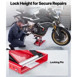 VEVOR Motorcycle Lift, 1100 lbs Motorcycle Scissor Lift Jack with Wide Deck & Lock Pin, 3.74