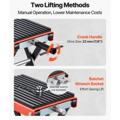 VEVOR Motorcycle Lift, 1500 lbs Motorcycle Scissor Lift Jack with Wide Deck & Lock Pin, 4.13"-13.77" Center Hoist Crank Stand, Steel Scissor Jack for Street Bikes, Cruiser Bikes, Touring Motorcycles