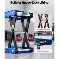 VEVOR Motorcycle Lift, 1100 LBS Motorcycle Scissor Lift Jack with Wide Deck & Safety Pin, 3.7