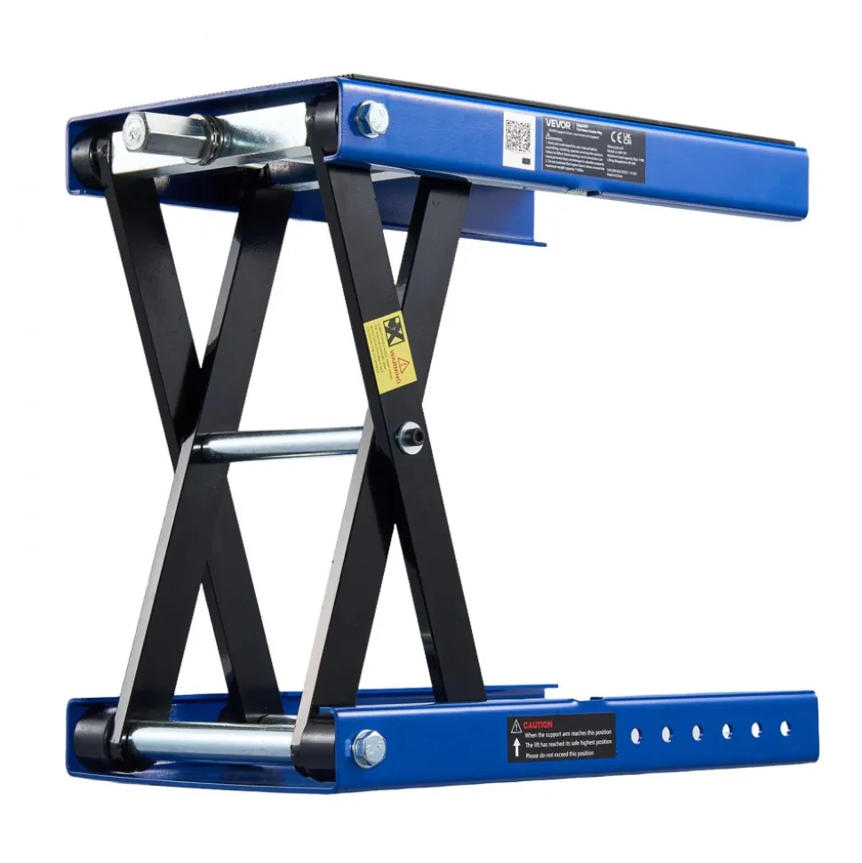 VEVOR Motorcycle Lift, 1100 LBS Motorcycle Scissor Lift Jack with Wide Deck & Safety Pin, 3.7"-13.8" Center Hoist Crank Stand, Steel Scissor Jack for Street Bikes, Cruiser Bikes, Touring Motorcycles