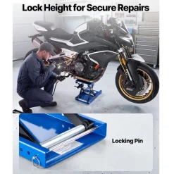 VEVOR Motorcycle Lift, 1100 LBS Motorcycle Scissor Lift Jack with Wide Deck & Safety Pin, 3.7