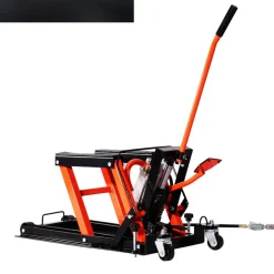 VEVOR Motorcycle Lift, 1500lbs Weight Capacity, Hydraulic & Pneumatic Motorcycle Jack, 4.1-15 in Height Range, Heavy Duty Bike Repair Stand with Removable Ramp with 2 Casters for ATVs, Dirt Bike