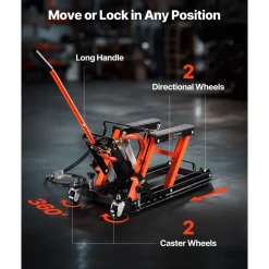 VEVOR Motorcycle Lift, 1500lbs Weight Capacity, Hydraulic & Pneumatic Motorcycle Jack, 4.1-15 in Height Range, Heavy Duty Bike Repair Stand with Removable Ramp with 2 Casters for ATVs, Dirt Bike